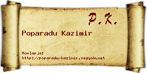 Poparadu Kazimir névjegykártya